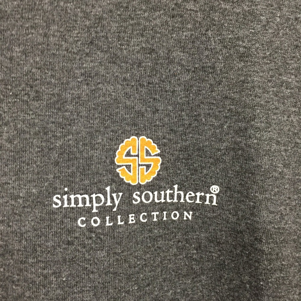 Simply Southern Womens Medium Football Dog Long‎ Sleeve Graphic T-Shirt Grey SS - Picture 9 of 12